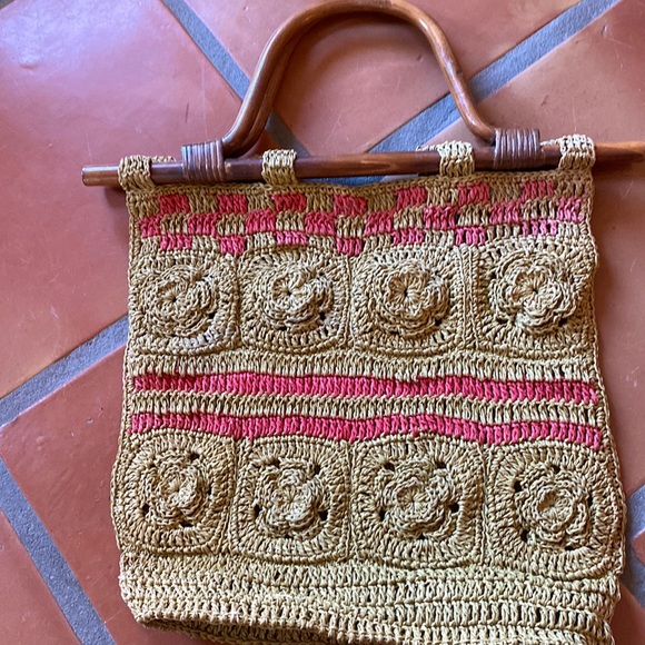 Vintage 70’s Crocheted Tote - Picture 1 of 6